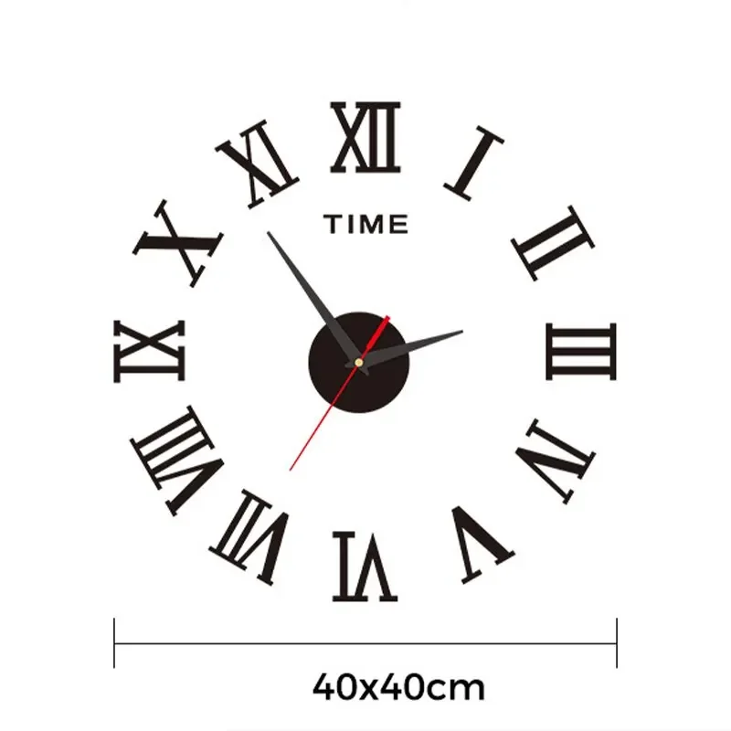 3D Acrylic Digital Wall Clock Roman Numerals Design Mirror Wall Clock Fashion Large Round Wall Clock DIY Self Adhesive Clocks image 6