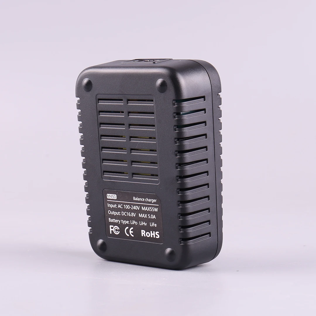 เครื่องชาร์จแบตเตอรี่ลิเธียมสำหรับเครื่องบินจำลอง ToolkitRC M450 รุ่น 4S พร้อมหน้าจอสี  พร้อมแหล่งจ่ายไฟในตัว 50W สำหรับเครื่องบินหลายแกน