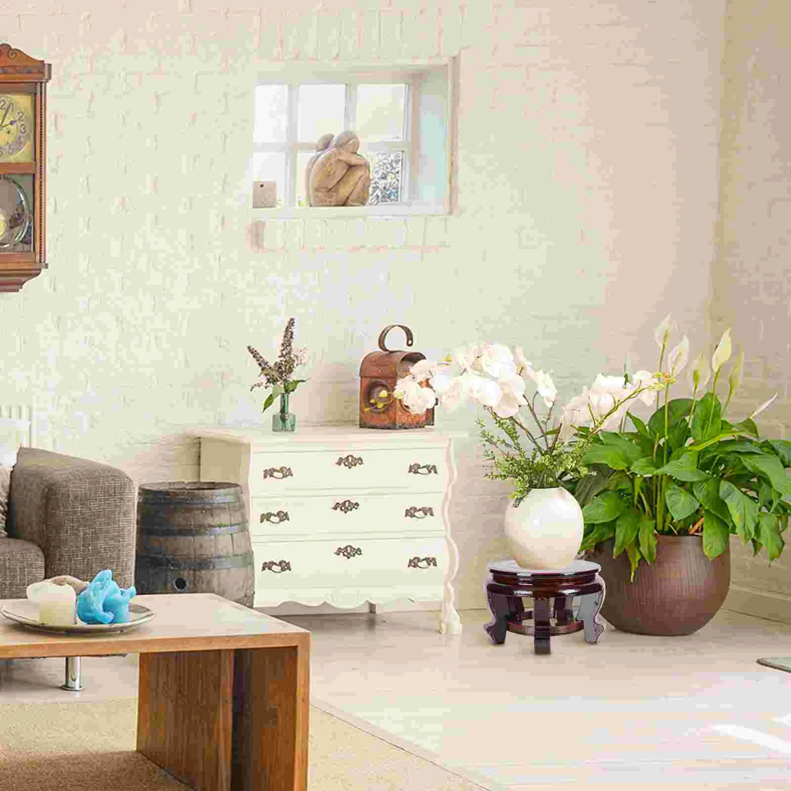 Vaso da fiori Decorazioni con base in legno Supporto per cupcake Asta per esposizione di sfere Supporti per piante Ornamenti per artigianato Cornice solida