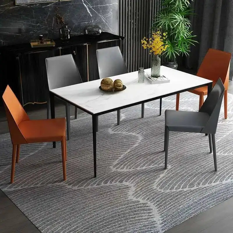 

Saddle Leather Chair Light Luxury Italian Minimalist Home Ergonomic Designer Dining Chair Industrial Style Restaurant Armchair