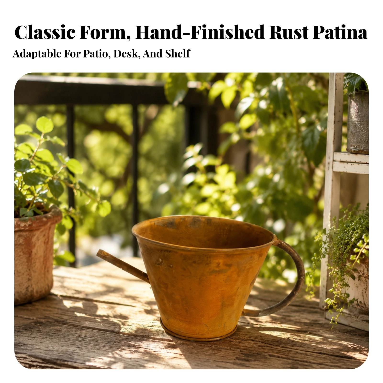 Teapot Planter Rustic Teapot Shaped Planter Flower Pot Farmhouse Cottage for Gardeners, Garden, Patio