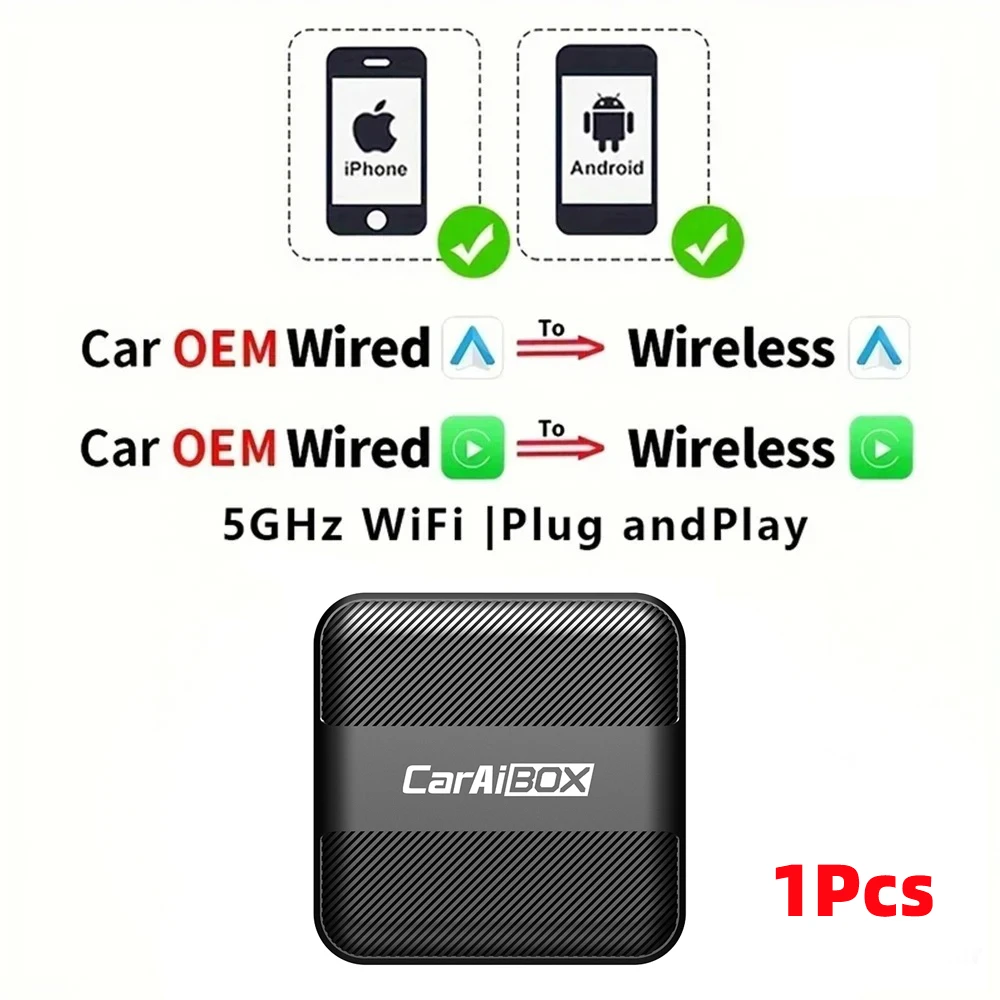 EKIY 2in1 Draadloze CarPlay Dongle Draadloze Android Auto Adapter AI Smart Box Auto Intelligente Systemen Voor Auto Met Bedrade CarPlay