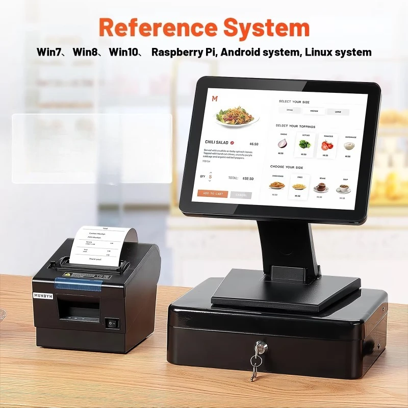 15.6 "VGA DVI USB LED شاشة تعمل باللمس بالسعة الجديدة الصناعية IPS لوحة ال سي دي عرض POS 4/8/16GB RAM #3