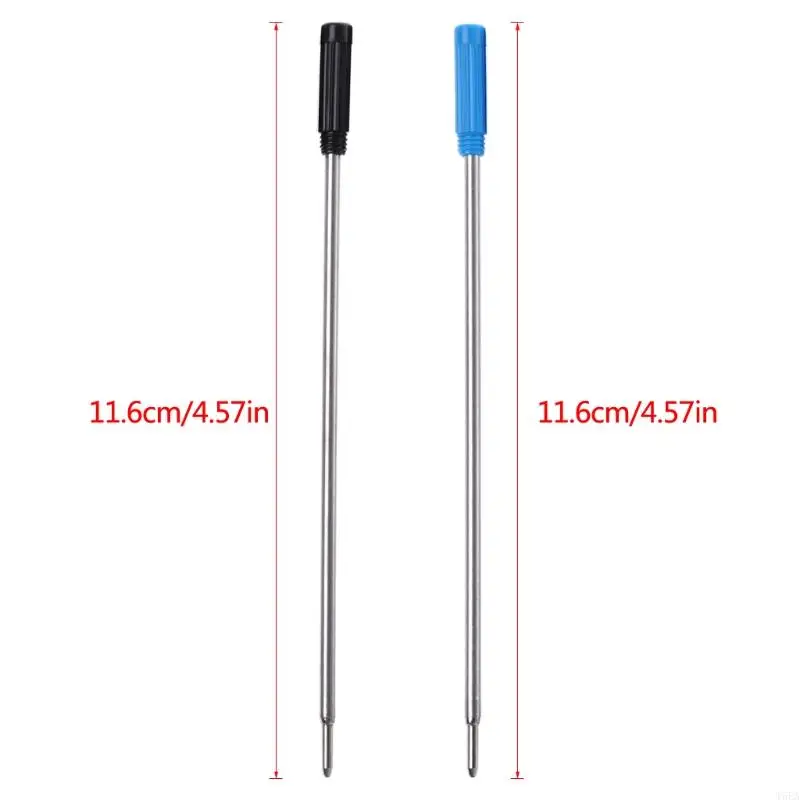T5EA 10ชิ้นปากกาลูกลื่นเติมสีดำ/สีฟ้าเติมความยาว4.5นิ้ว1.0มิลลิเมตรจุดสำหรับส่วนใหญ่ปากกาลูกลื่นโลหะสำนักงานใช้