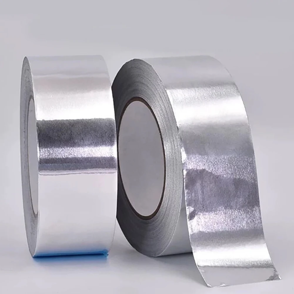 

1 Roll High Temperature Resistance Aluminum Foil Tape Kitchen Pipe Repair Adhesive Sealing Foil Heat Insulation Leak Proof Tape