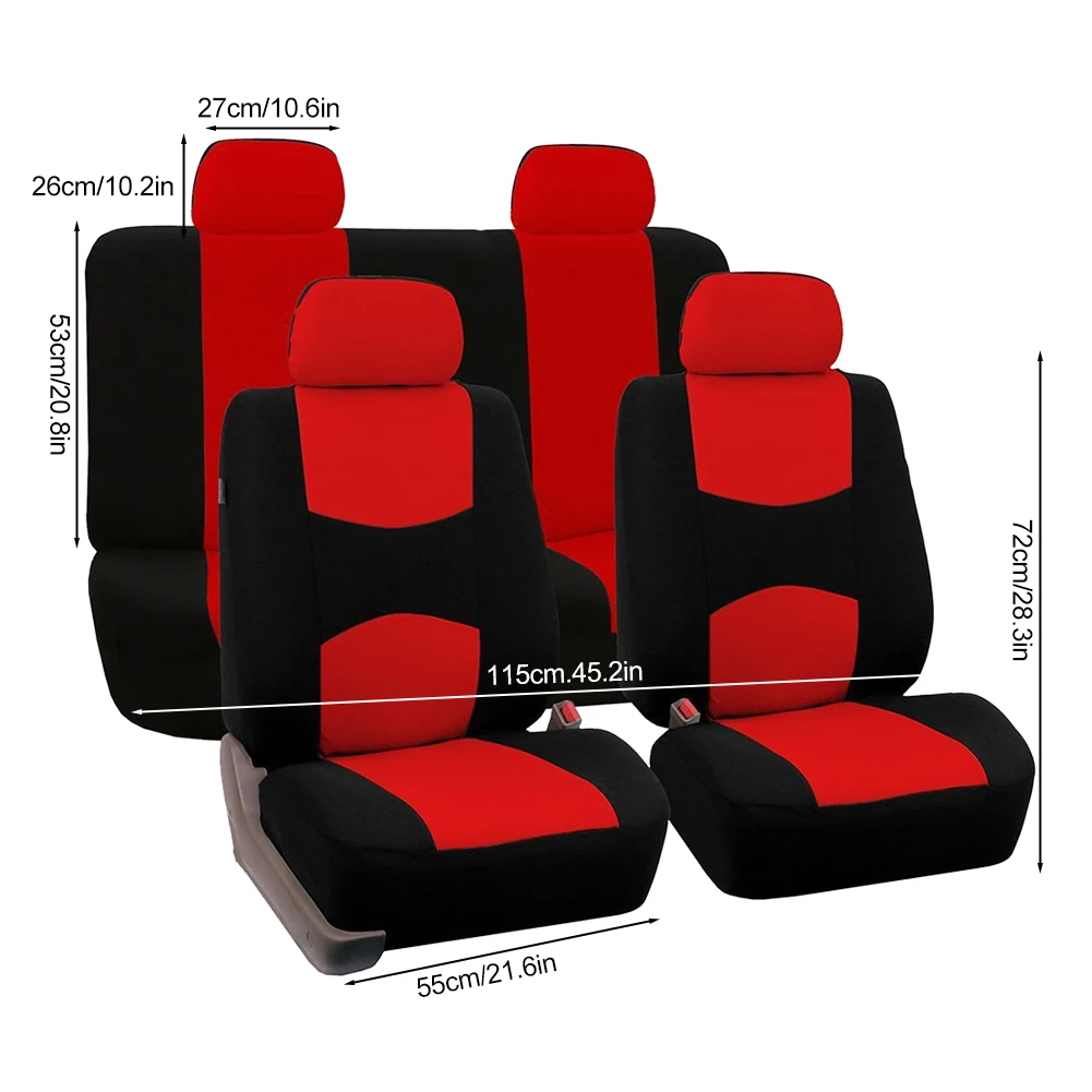 9Pcs Full Set Vehicle Seat Covers Automobile Seat Protection Cover Breathable Car Seat Cover Protector for Auto Most Truck Vans