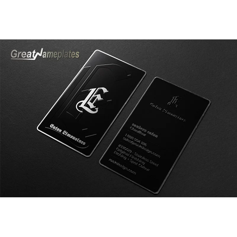 pieces-Custom.Laser Engraved Custom Luxury Laser Cut Engraved China Matte Black Stainless Blanks Metal Mirror Business  blan