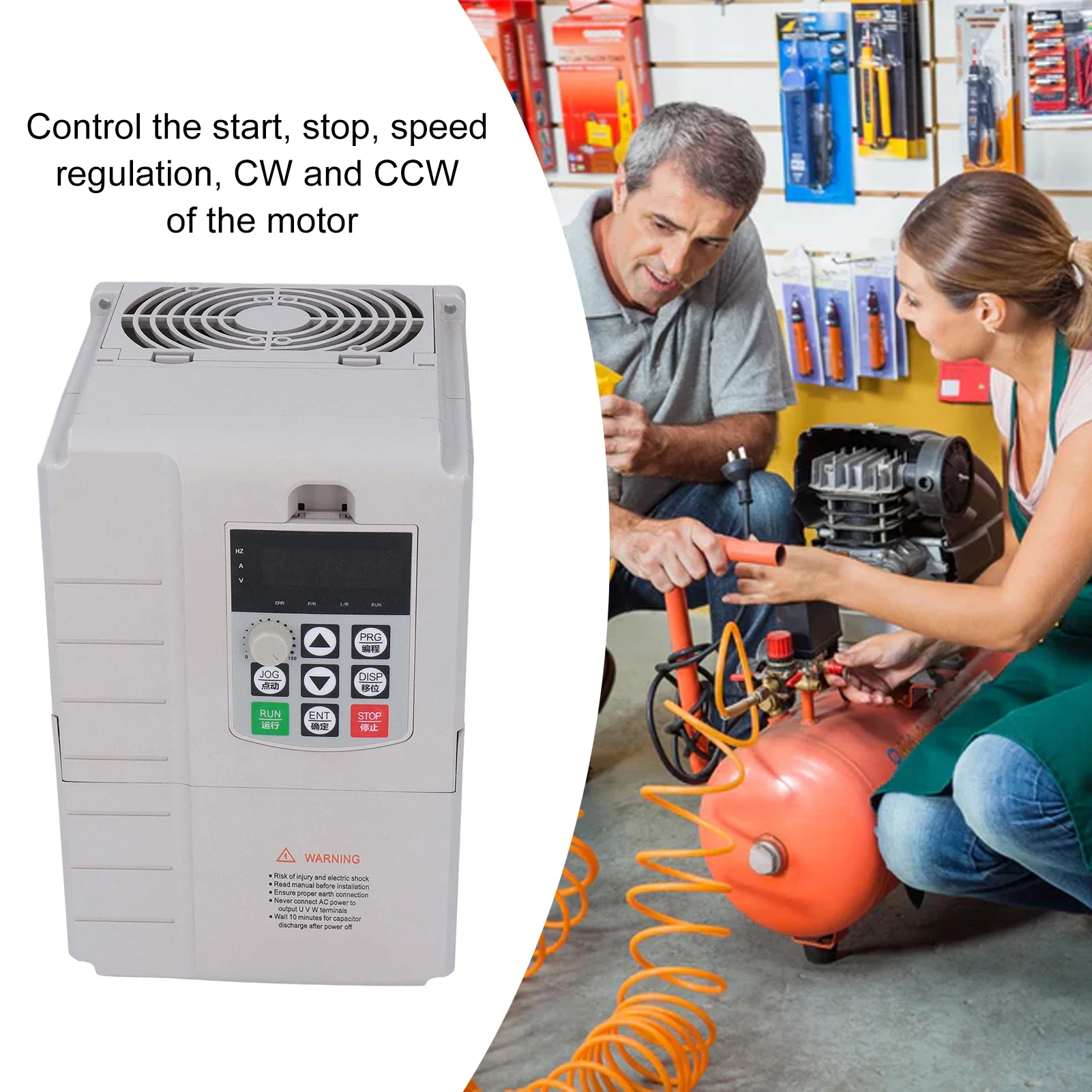 Frequency Converter 7.5KW Motor Speed Governor Single Phase 220V Input 3 Phase 380V Output Motor  Inverter
