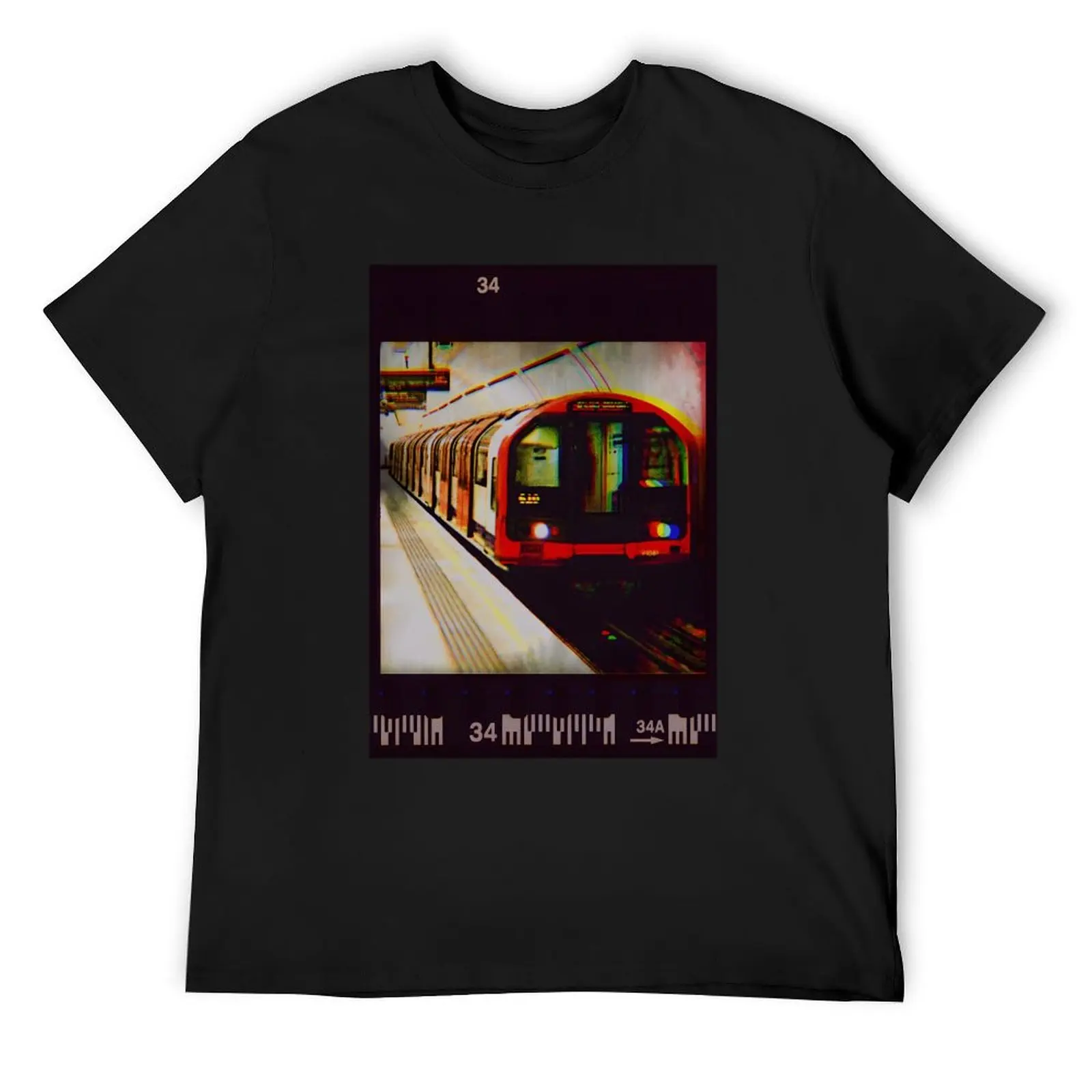 London Underground Train Film Photograph T-Shirt oversized t shirt new edition blanks anime black t-shirts for men