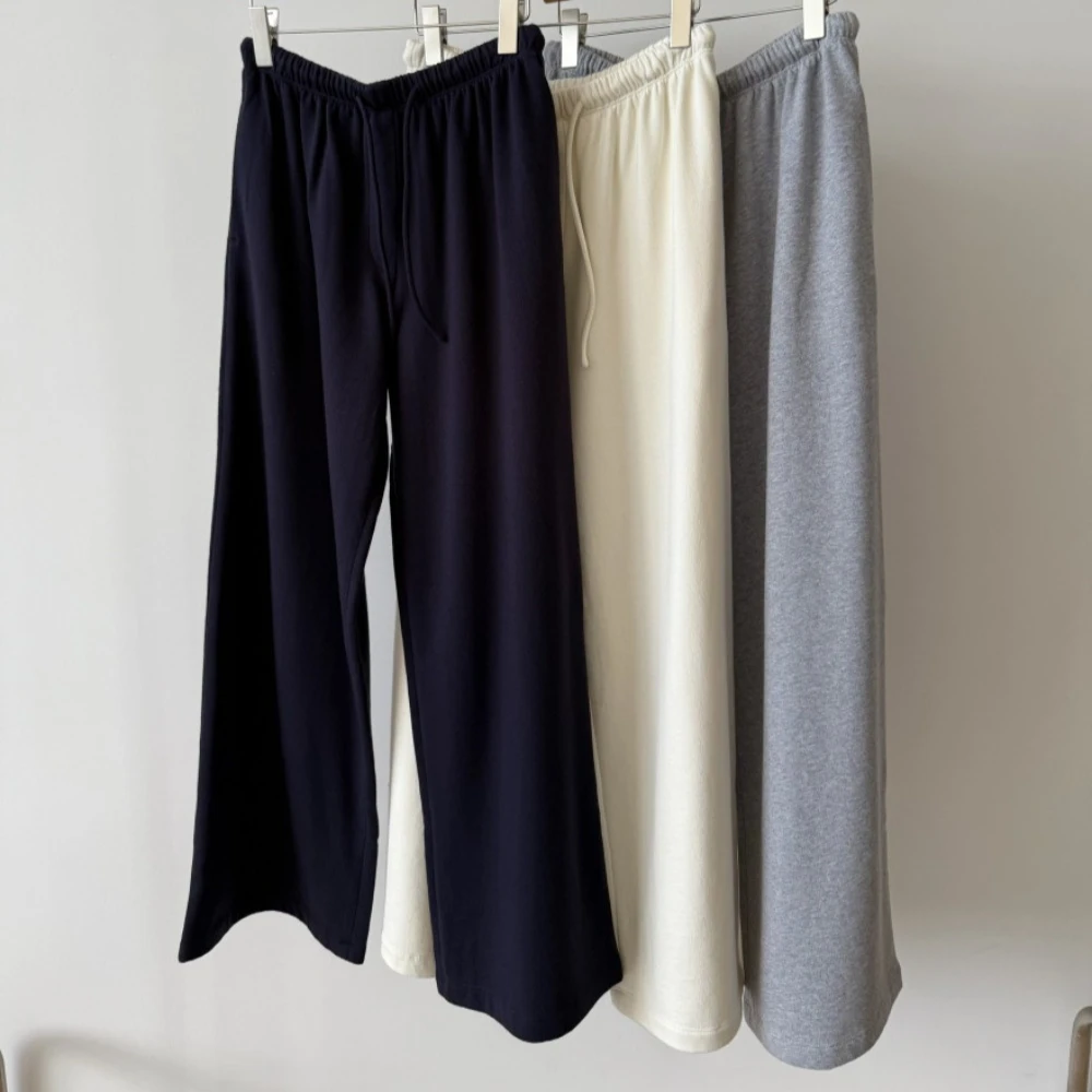 Szare spodnie sportowe z bawełny Pima i kaszmiru dla kobiet