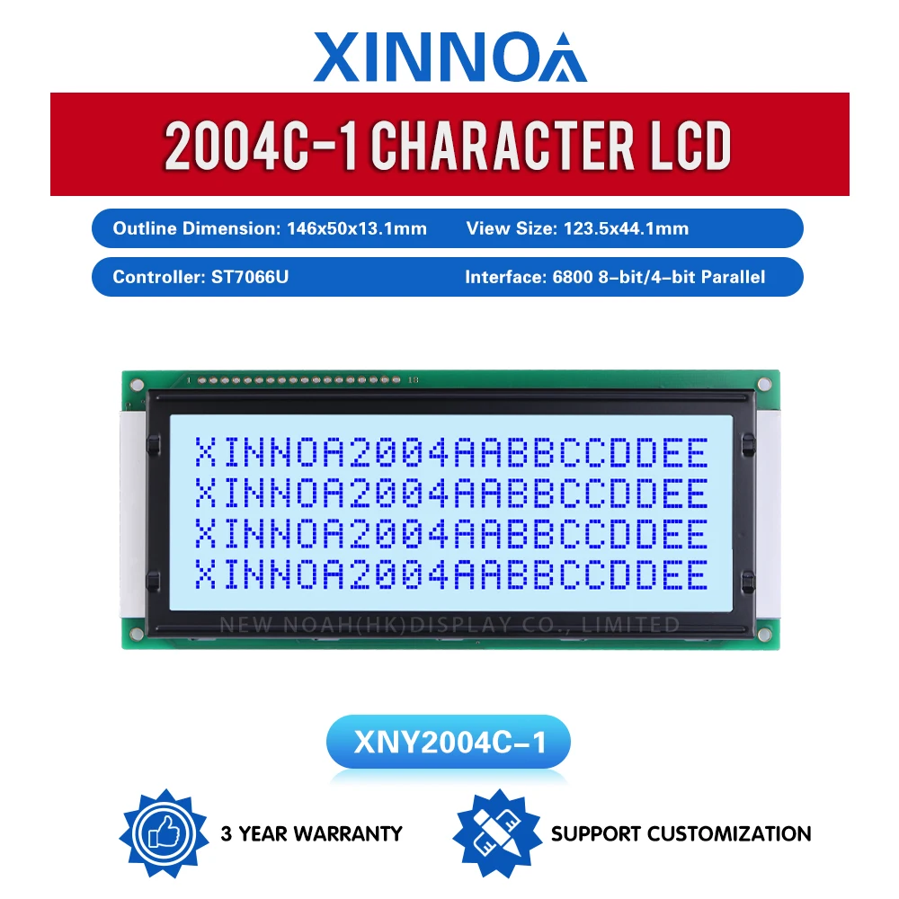 Gray Film Blue Letters 2004C-1 Large Character LCD Module 4*20 4X20 4002 Controller ST7066U Large Character Display Screen