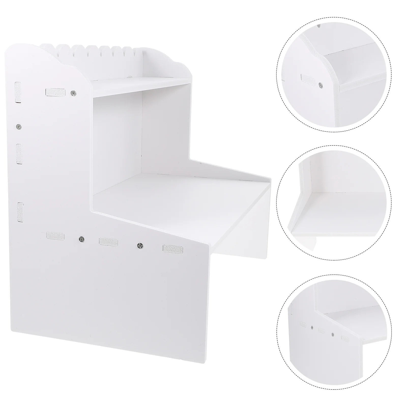 Wood-Plastic Plate Storage Rack Desktop Bin Organizer Flowerpot Office Shelf Multi-layer Study Room Case Chain Cup Holder