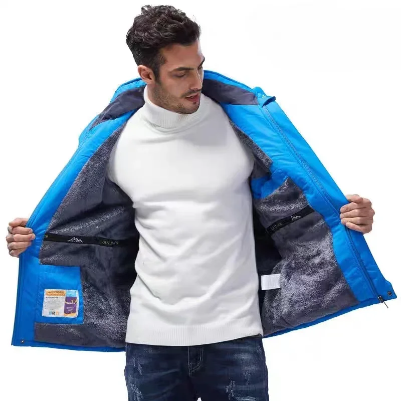 Chaqueta gruesa de invierno para hombre, traje de senderismo informal, a prueba de viento e impermeable, parka para esquí de montaña y nieve, cortavientos, 2024