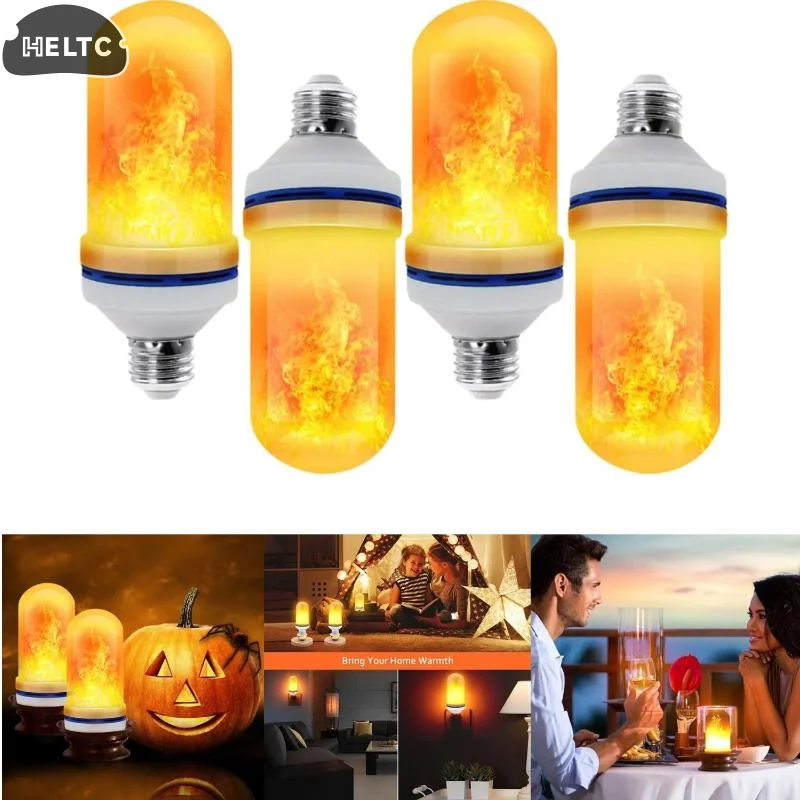 1 pçs 5w 4 modos de simulação de fogo cintilação e27 led efeito chama lâmpada para festa ktv jardim decoração casa iluminação ao ar livre