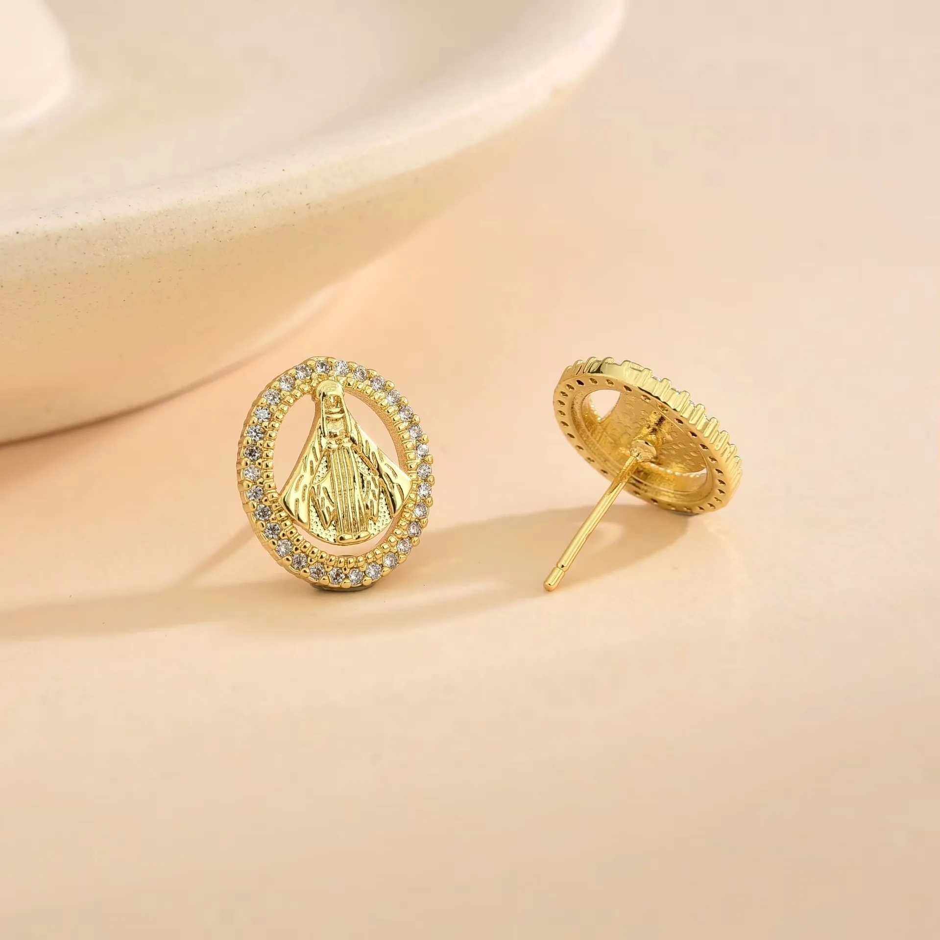 QMCOCO  New Round Zircon Hollow Earrings For Women Design Advanced Sense Cool Personality Fashion Jewelry Gifts