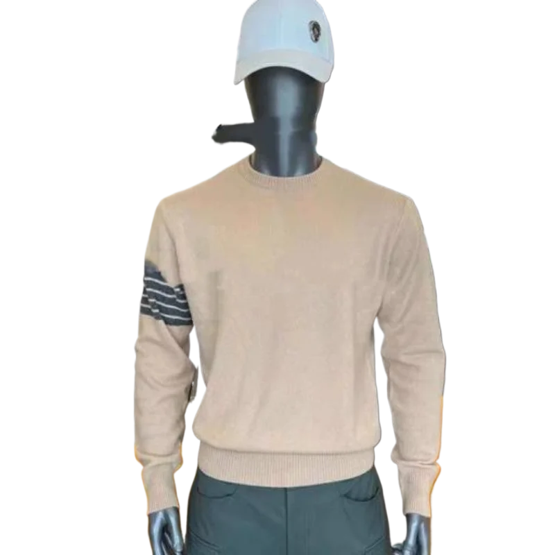 Camisola de golfe masculina de alta qualidade caxemira tecido macio de alta qualidade camisola de malha esportes e lazer versátil topo