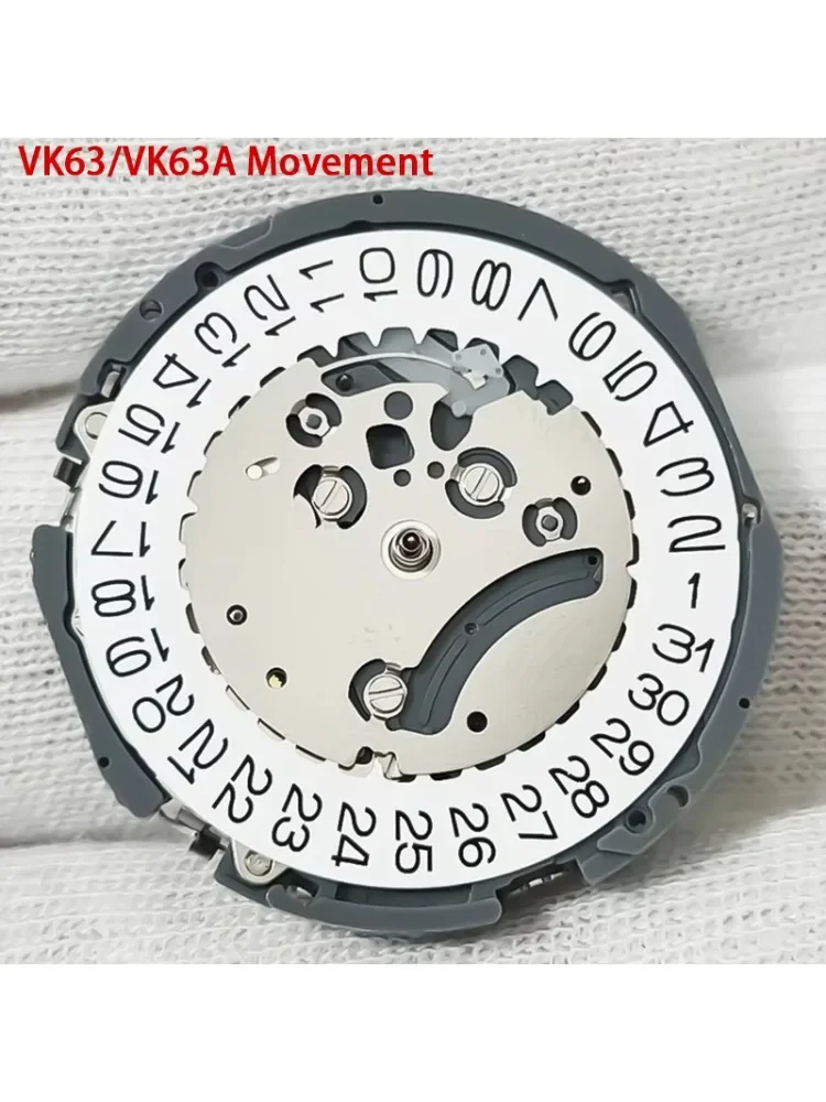 Japanisches echtes VK63A-Chronographen-Quarzwerk mit Batterie. Japanischer Originalmechanismus VK63 VK61A VK67A Mod-Ersatzwerk