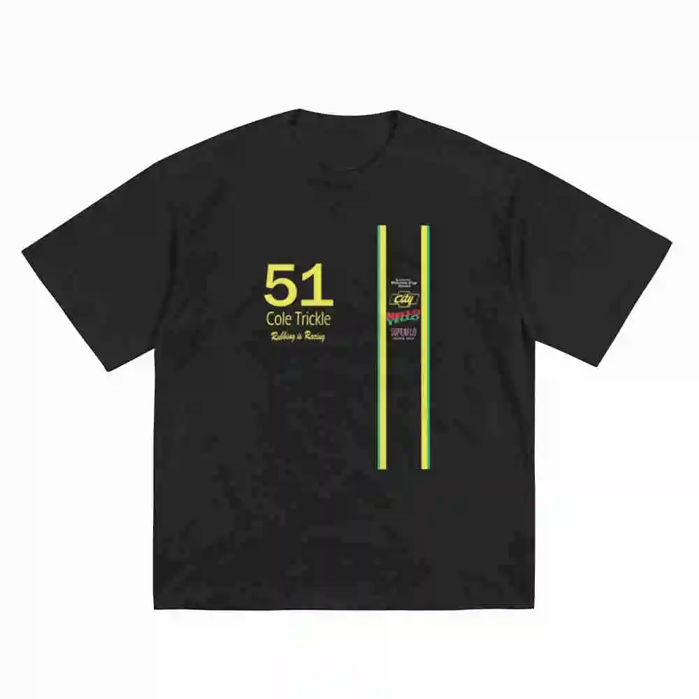 2 Side Day Of Thunder 1 Back Print Short Sleeve Tee 100% Cotton T-Shirt