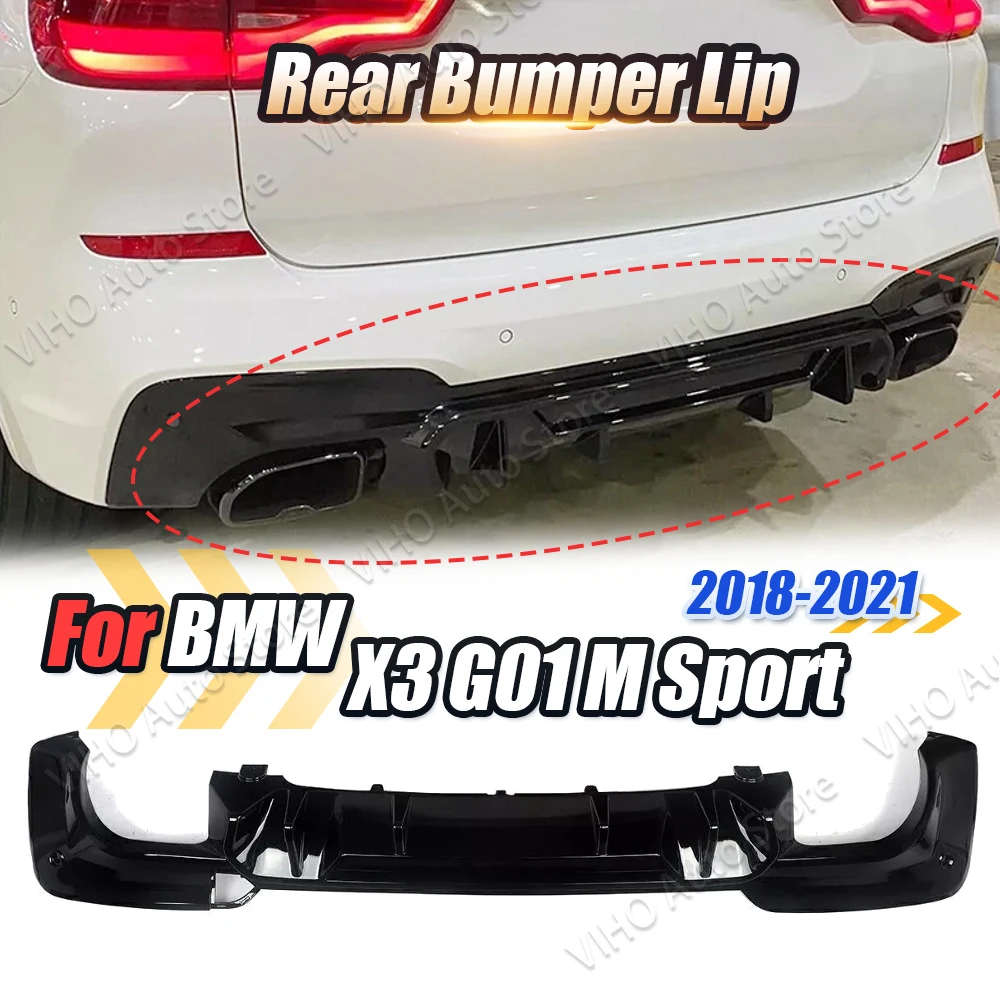 Für BMW X3 G01 G08 M Sport 2018-2021 Auto Hinten Stoßstange Unteren Diffusor Lip Spoiler Splitter Luftstrom deflektoren Styling Körper Kits
