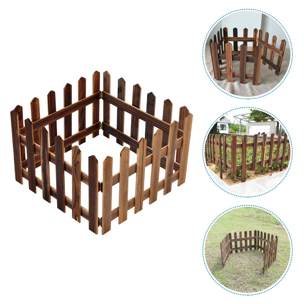 

DIY Wooden Decorative Outdoor Gardening Plants Pool Fence Flowerbeds Picket Landscaping Fence Flower Pool Fence