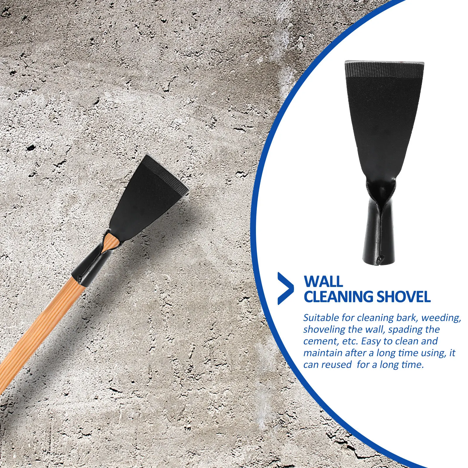 

1Pcs Metal Shovel Head Replacement Steel Cleaning Shovel for Rust Removal Wall Scraping Bark Weeding Cement Spading Garden Spade