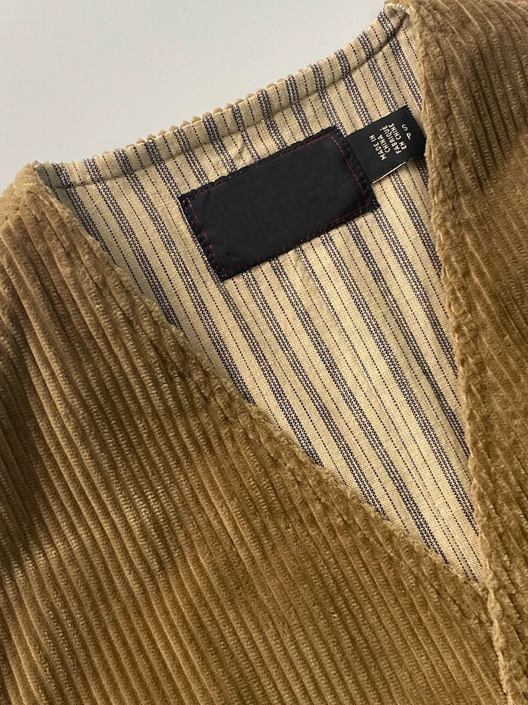 

Men's Vintage American Sle Corduroy Vest Ripped Old Faioned Workwear Design Spring Autumn Faion Urban Casual Cotton Vest