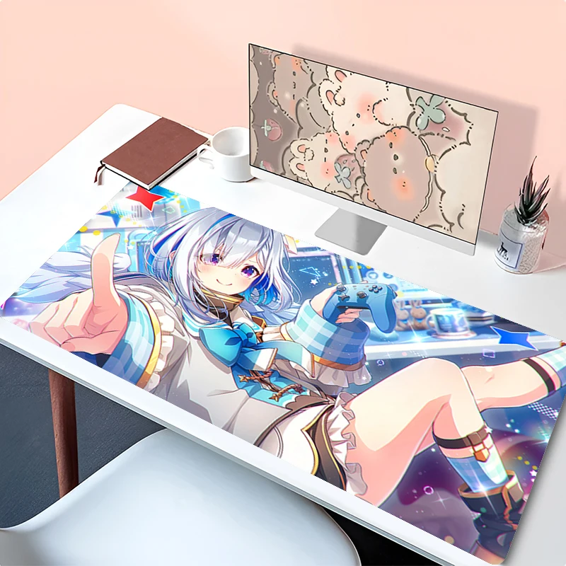

Mousepad Laptop Mouse Pad Office PC Accessories Keyboard Pad Rubber Cup Mat Soft Mouse Mat Hololive Amane Kanata Large Desk Mat