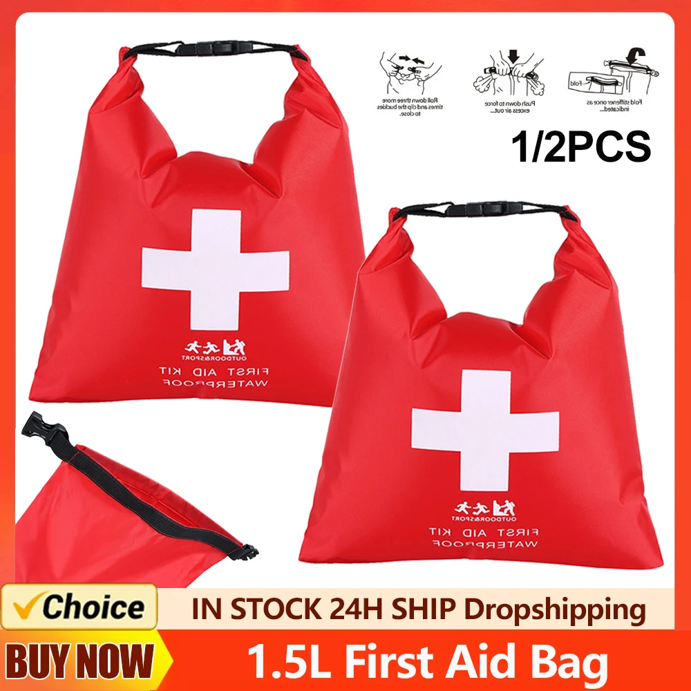 1.2L Emergency Kits Storage Bag Waterproof Emergency Medical Kit Durable Portable Emergency Supplies Pouches for Camping Fishing