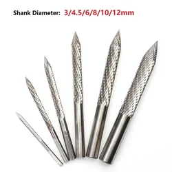 Broca profesional para reparación de neumáticos de uñas, seta, 3-12mm, escamas de pescado, corte de diamante Triangular, broca de tungsteno, 1 Uds.