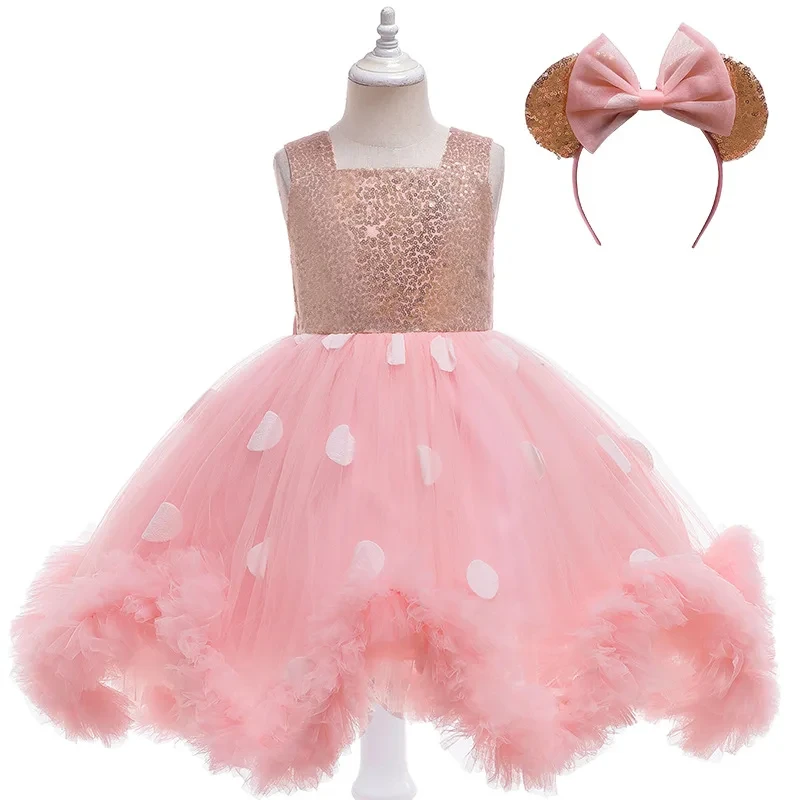 1-6 year old Girl\'s dress party fluffy mesh Tutu Dress dot princess dress children\'s skirt dress wedding party dinner dress