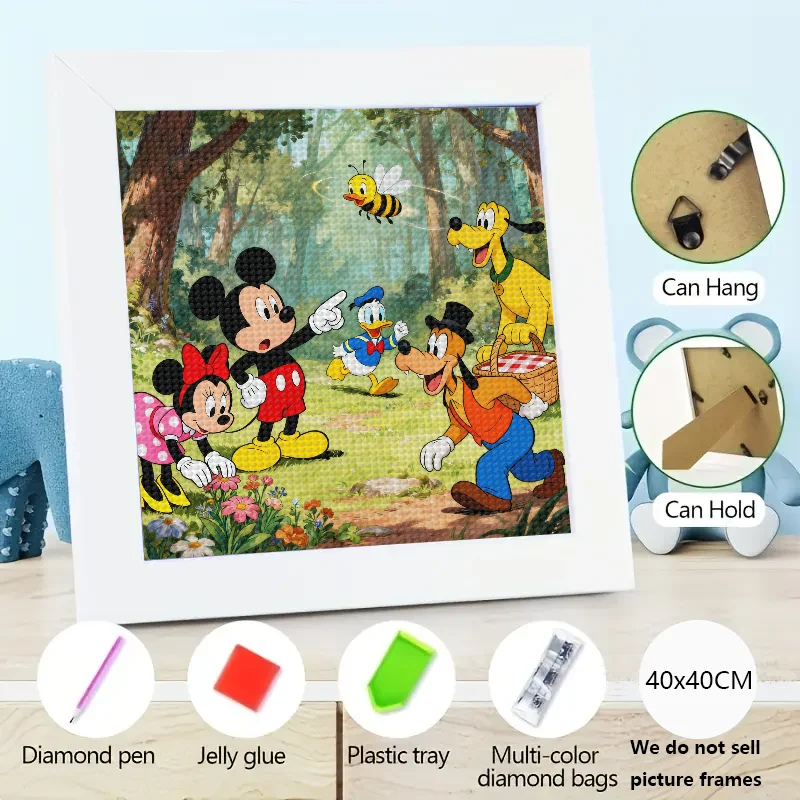 

1 шт. Disney Mickey Mouse & Friends 5D набор алмазной живописи, полная дрель DIY Art Craft для взрослых и детей, мультфильм Микки Минни Дональ