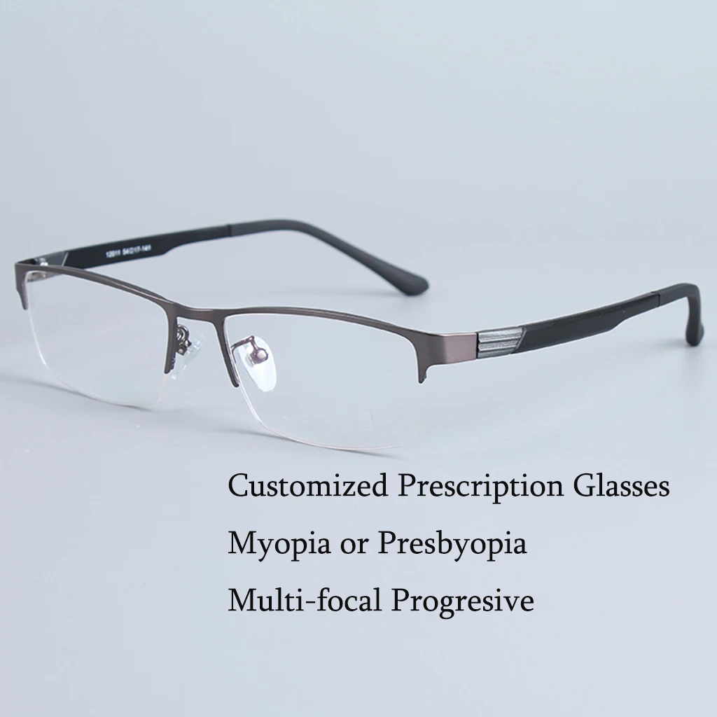 Custom Prescription Glasses Men Photochromic Anti-Blue Light Myopia Hyperopia Multi-Focal Progressive Eyeglasses