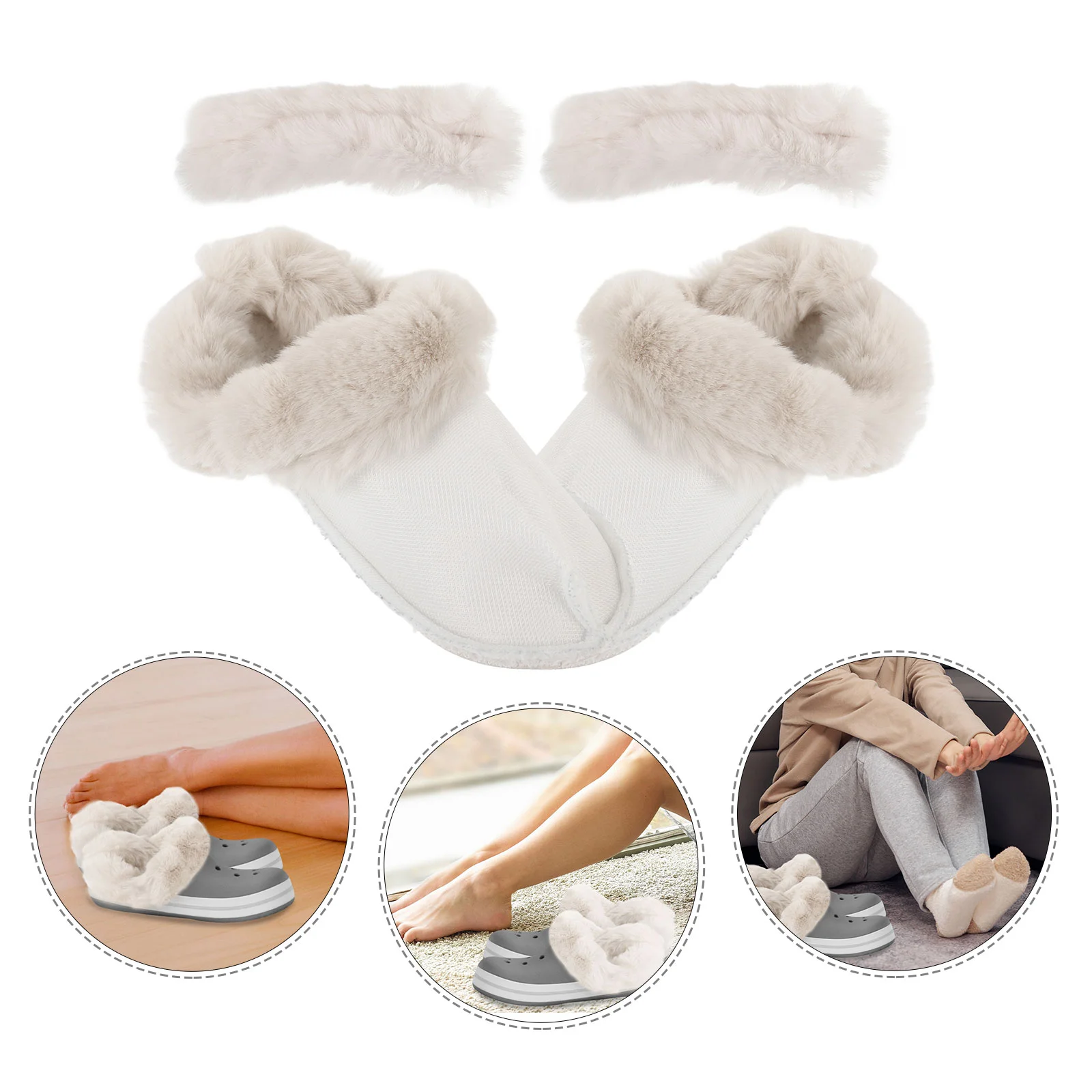 

Cotton Covers Fuzzy Hole Shoe Inserts Slipper Insoles Replacement for Slippers Women Clogs Miss