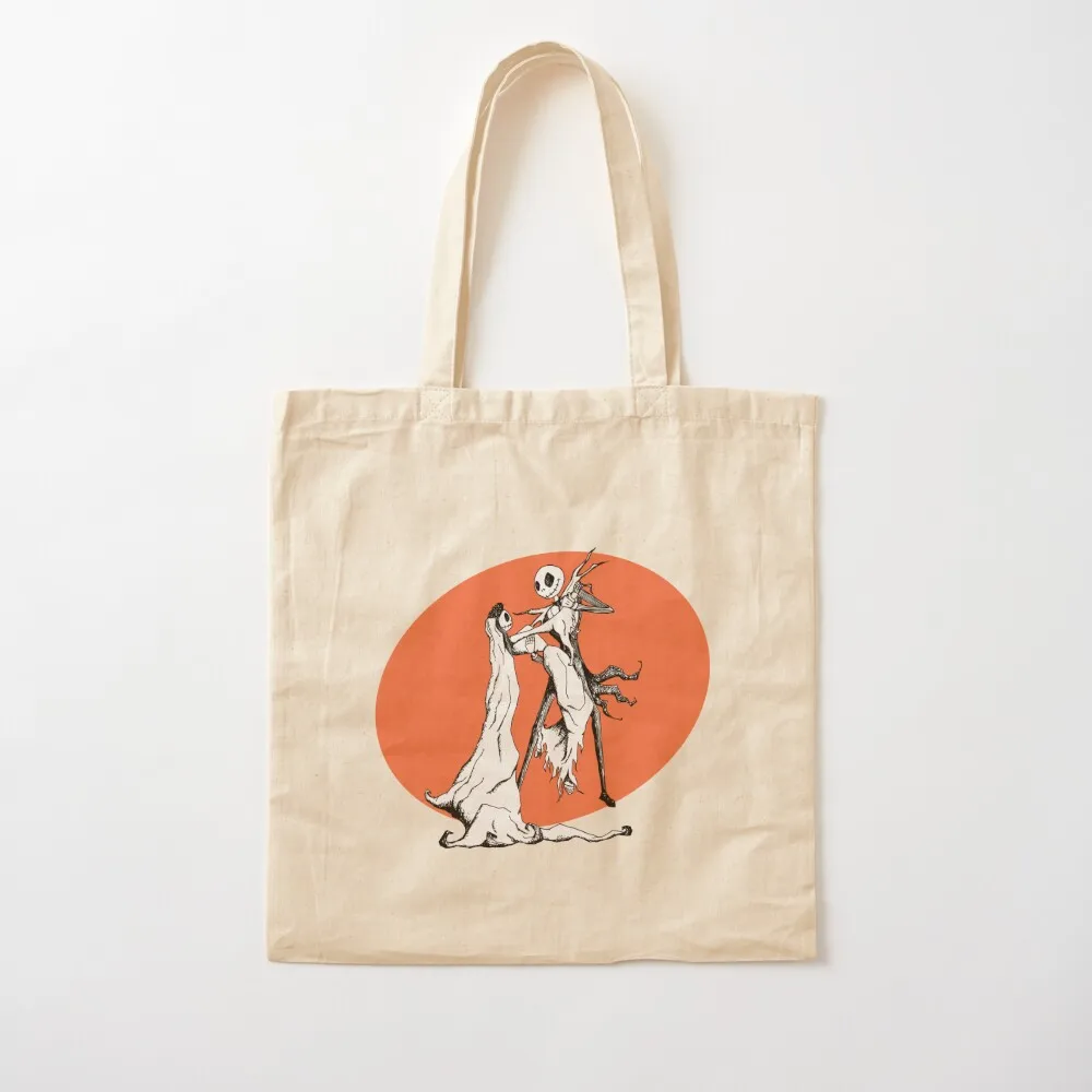 Dancing Lantern Jack with bride Tote Bag tote bag woman sacs de shopping Canvas Tote Bag