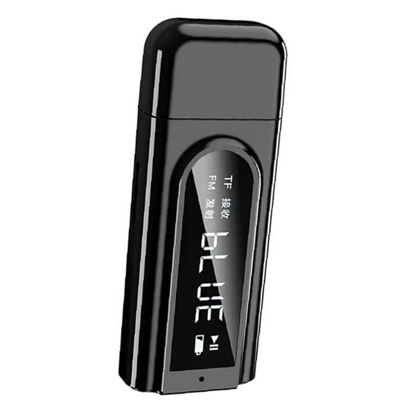A31T FM Stereo Bluetooth 5.0 Receiver Transmitter with TF Card Slot LCD Screen USB Dongle Wireless Audio Adapter Aux Input