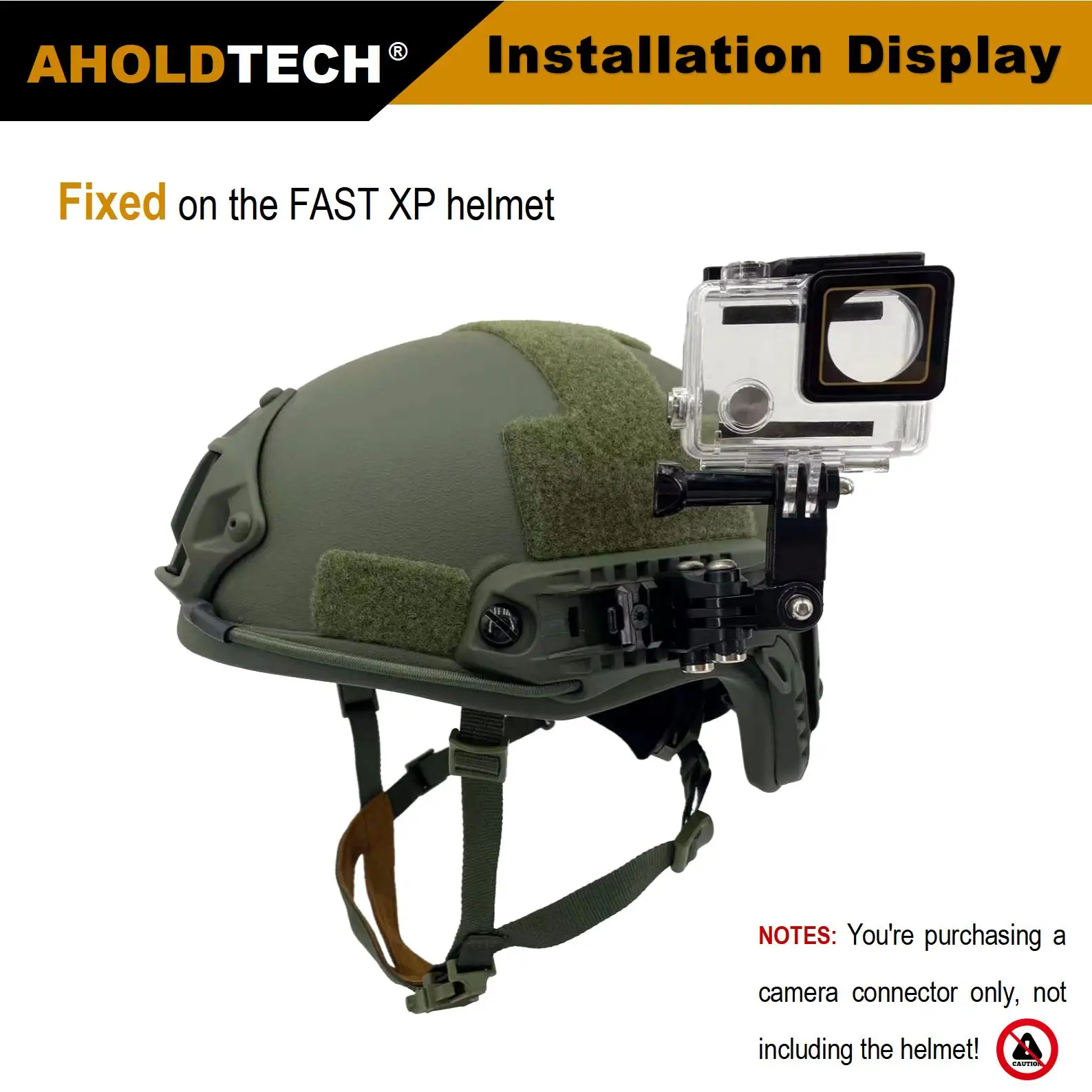 Aholdtech  360multi-Angle adjustment Ballistic Helmet Tacticarails  Connector for Gopro Hero Cameras and Other Sports Cameras