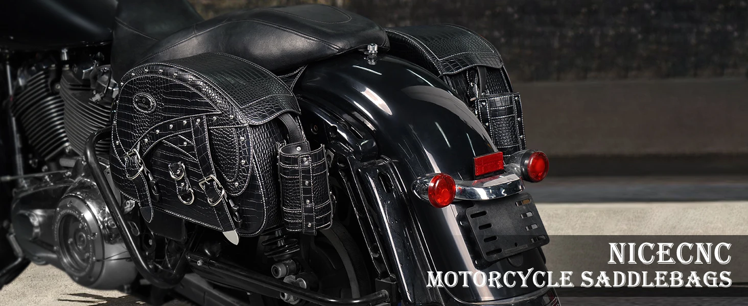 PU-Leder Satteltasche 35L Motorrad Vintage Satteltaschen für Harley Road King Street Glide Sportster Iron 883 Softail Fat Boy Dyna – Detail 3