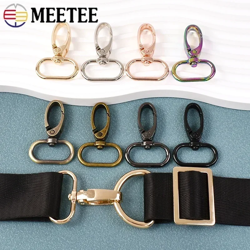 10Pcs 13-38mm Metal Carabiner Buckle for Bag Strap Dog Collar Lobster Buckles Leash Swivel Trigger Clip Clasp Keychain Snap Hook