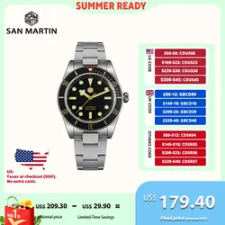 San Martin 40mm NH35 Orologio subacqueo automatico da uomo 20ATM Impermeabile BB58 Orologio da polso con zaffiro BGW-X1 C3 Orologio luminoso Reloj SN0008C
