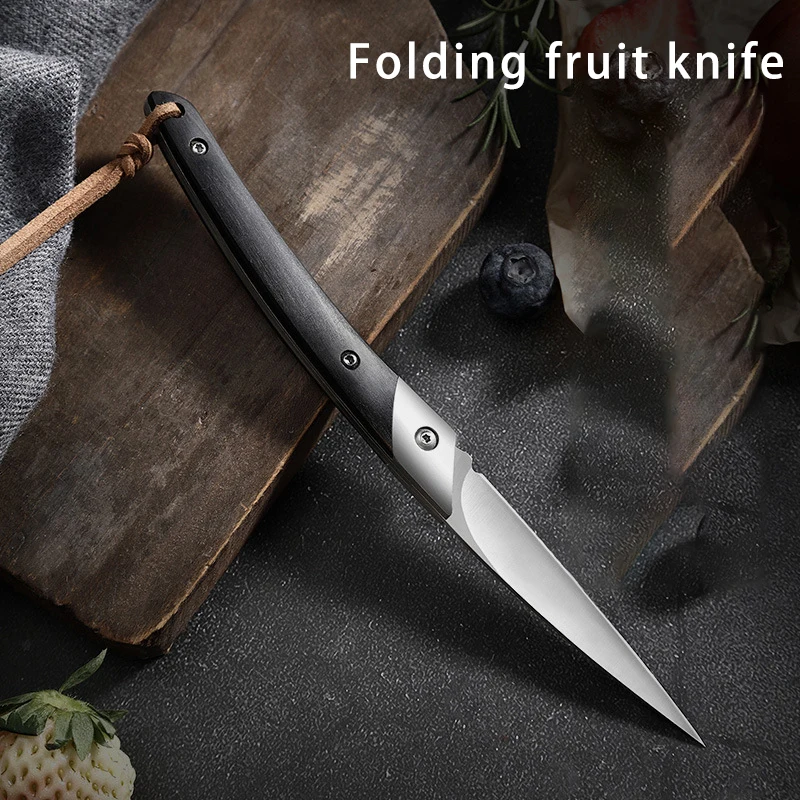 Folding fruit knife, high hardness, portable fruit peel cutting knife, multi-user external knife, classic carving