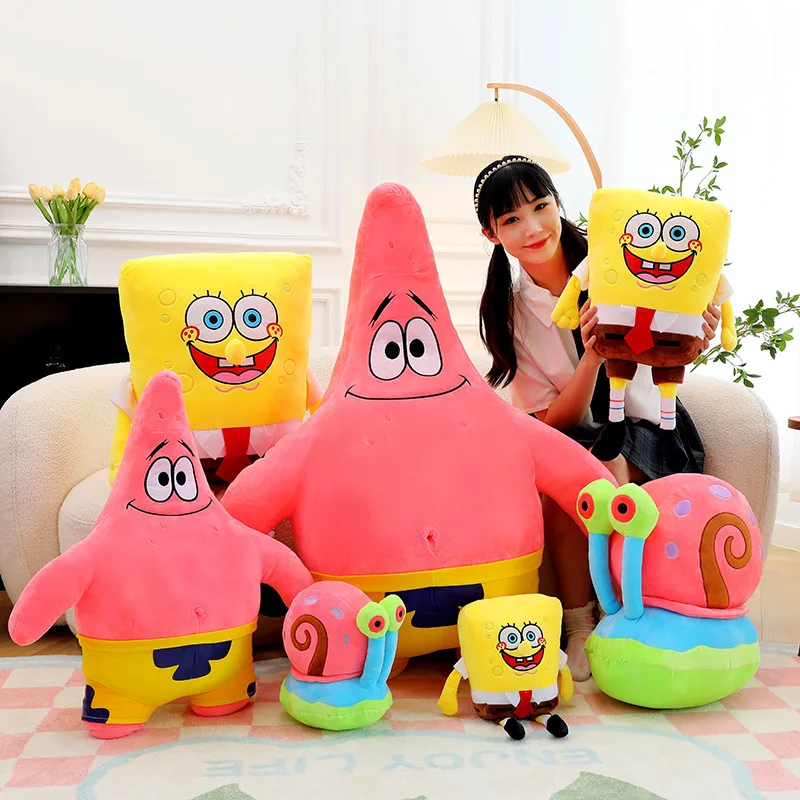 Giant Spongebob Patrick Star Eugene H. Krabs Gary the Snail Plush Toy Throw Pillow Halloween Decorations Birthday Gift Boy image 3