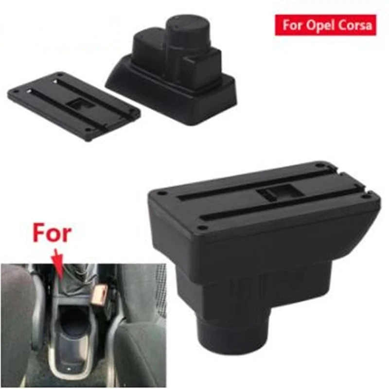 For Opel Corsa D Armrest Box Opel Corsa Universal Car Central Armrest Storage Box cup holder ashtray modification accessories