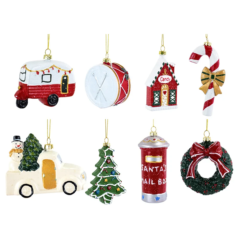 

Christmas Tree Hanging Pendants Wreath Car Snowman Ornaments Home Decor Merry Christmas Party Decorations Navidad New Year 2025