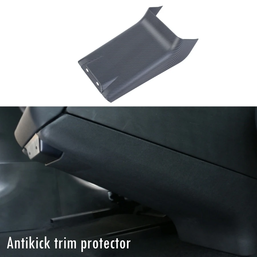 For Tesla Model 3 Highland 2024 Anti Kick Trim Protector Armrest Cover Rear Display Frame ABS Carbonfiber Pattern Decorations