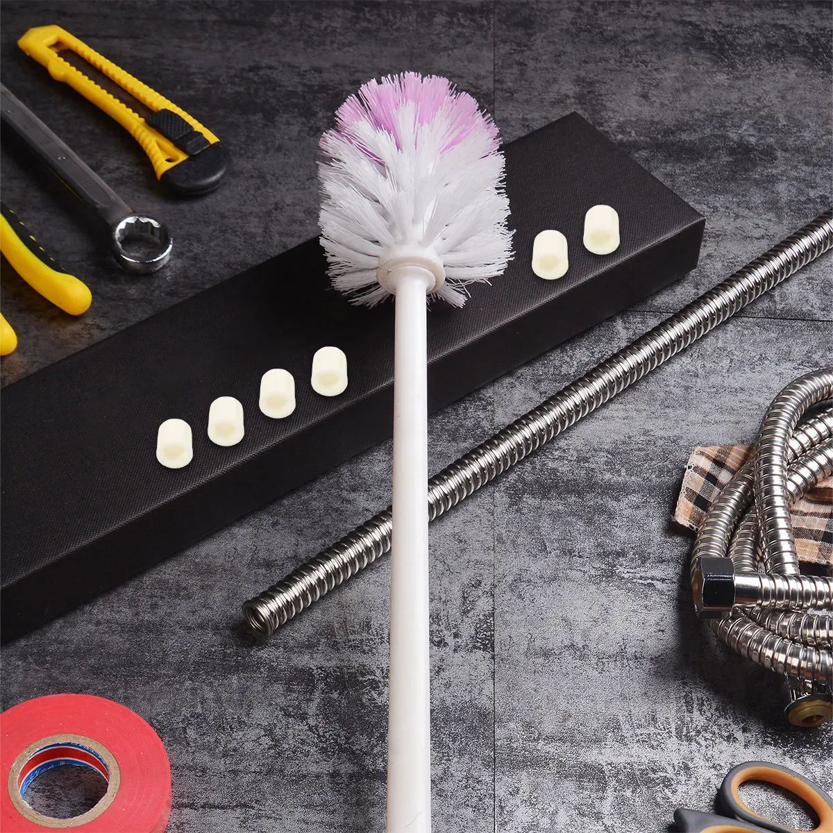 

10Pcs Toilet Brush Accessories Plastic Handle Nuts Replacement Screw Plugs Detachable Universal Bathroom Brush Parts Supplies