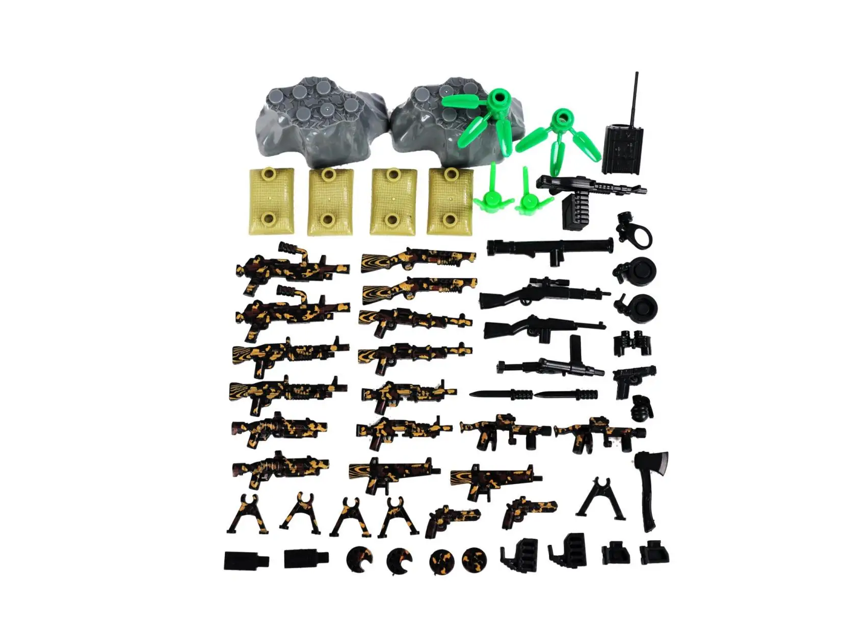 Military Zubehör Set, waffen Spielzeug Bausteine Hund Moderne SWAT Sandsack Körper WW2 Bricks Set Modell Spielzeug Kompatibel mit Maj