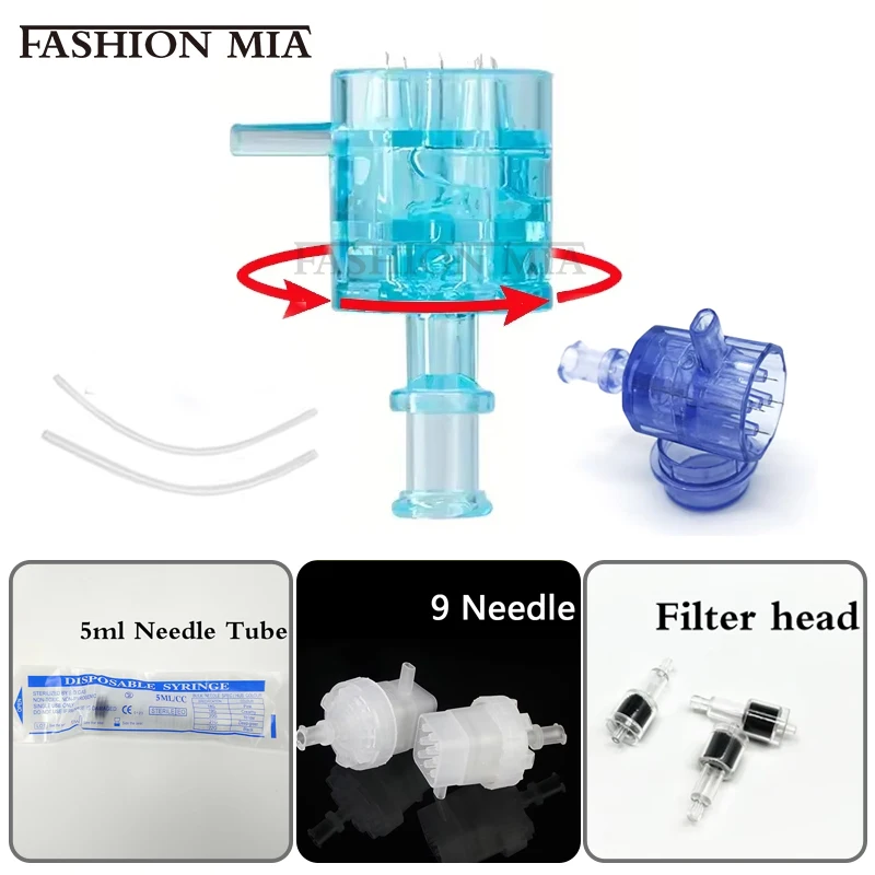 5/9 Pins Needle Tips for EZ mesotherapy Gun Replacement Skin Care Device Parts Negative Pressure Filter&Tube