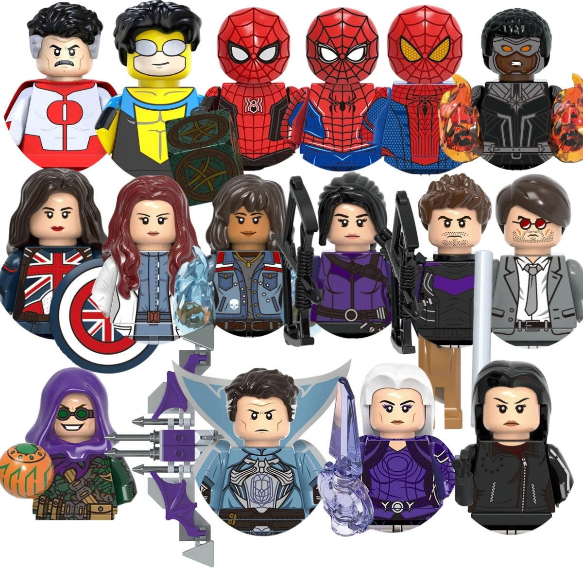 Juguetes coleccionables de moda, bloques de construcción de Marvel, Kate Bishop, Doctor Doom, Daredevil, Hela, mini bloques de ladrillos, juguetes de anime, recuerdos de fiesta, regalos.