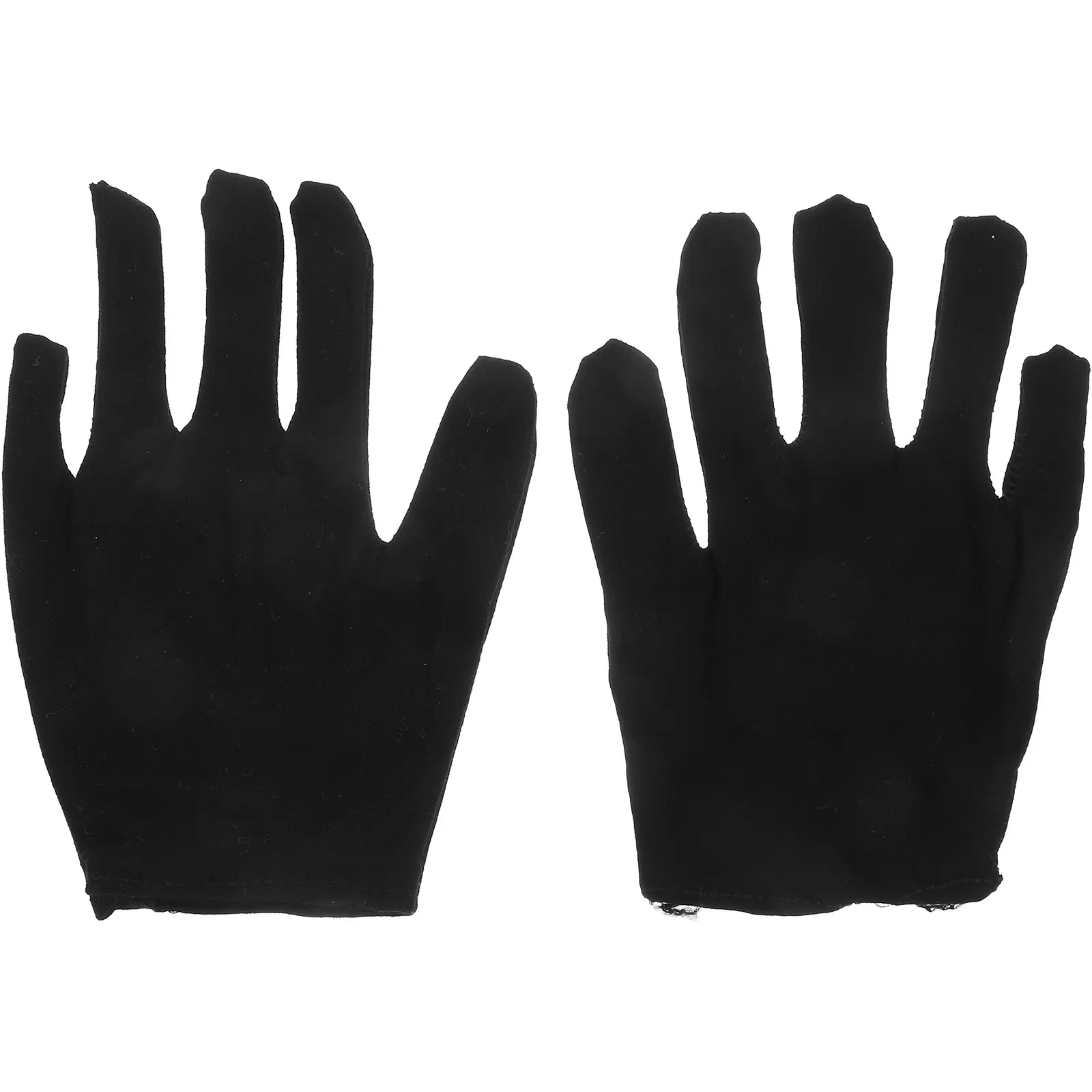 6Pairs Black Cotton Gloves Industrial Labor Protection Anti Slip Palm Textured for Jewelry Inspection Mechanical Maintenance