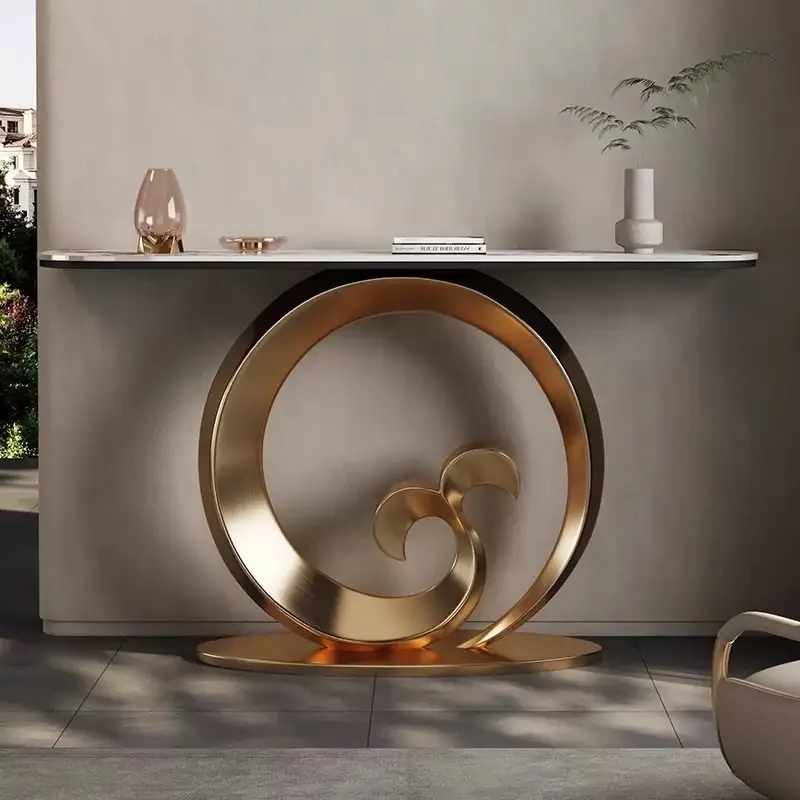 Entrance table frame base marble slate against the wall table foot entry corridor entrance table
